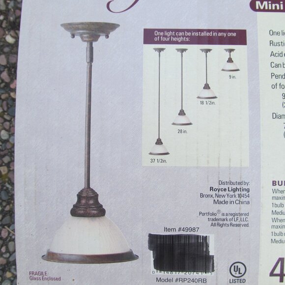 Portfolio Mini Pendant Lights Lot of 2 - Picture 3 of 5